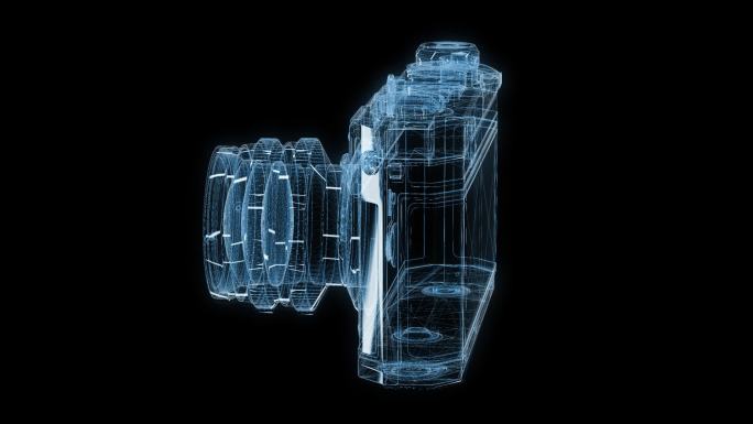 透视全息复古相机透明通道素材