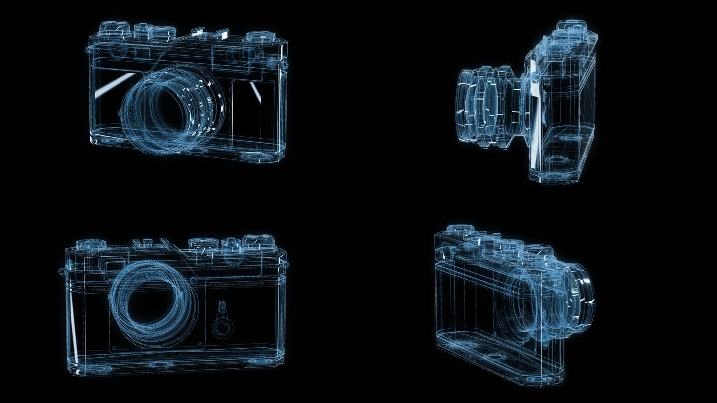 透视全息复古相机透明通道素材
