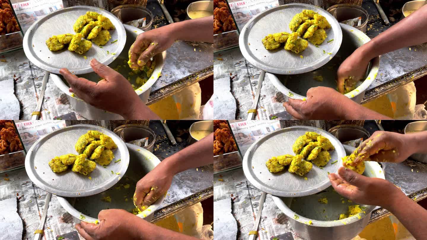 著名的孟买瓦达帕夫由街头小贩新鲜烹制