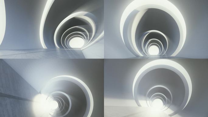 几何空间建筑光影变化多镜头组合素材