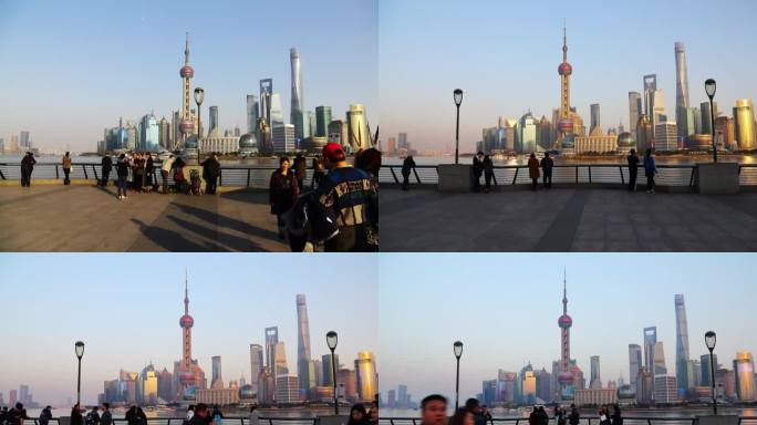 上海 外滩 日落 夜景延时摄影