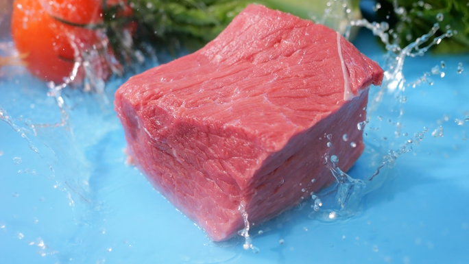 4K牛肉猪肉瘦肉切肉视频素材
