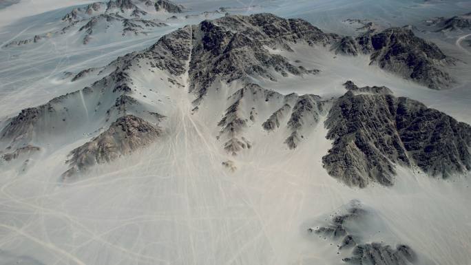 山脉鸟瞰图祖国大好河山山峰山巅山顶地貌雪