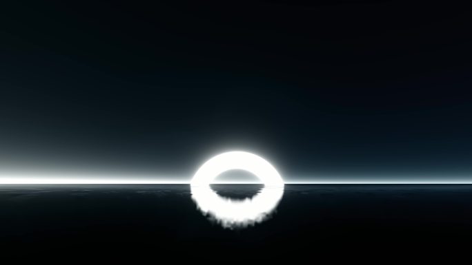 神秘魔幻圆形发光门浮出水面视频素材