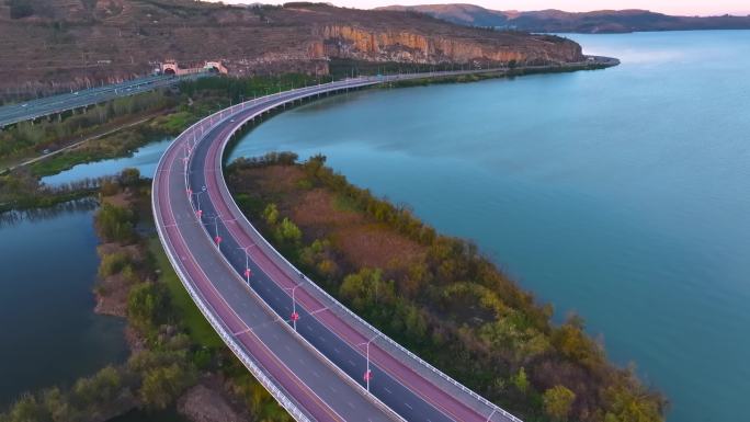 航拍晋宁环湖南路