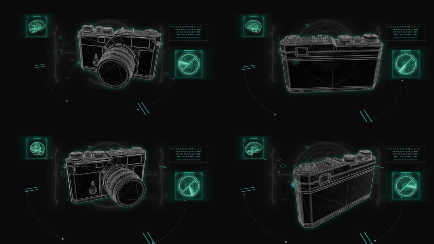 HUD科技界面复古相机展示素材