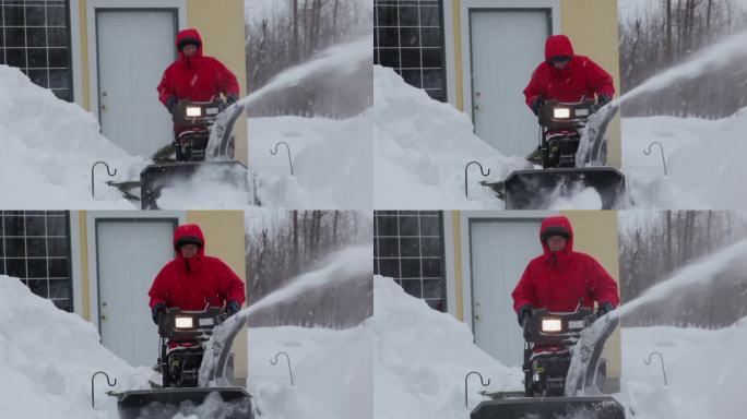 推雪机的人人行道冷冻吹风