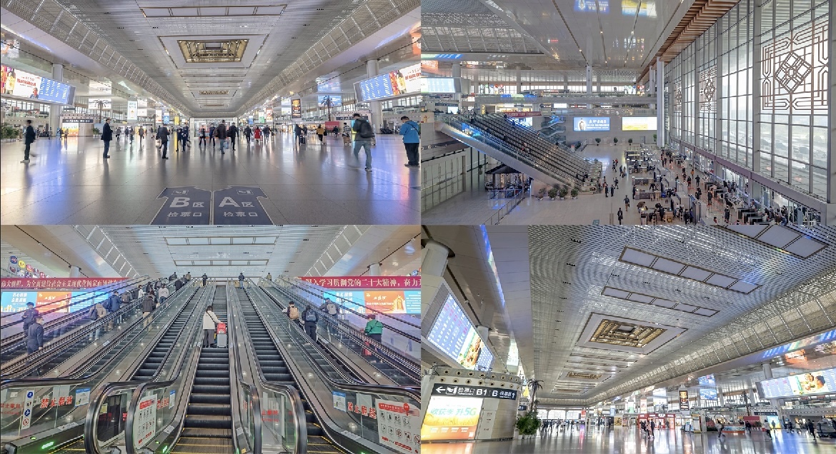 南京南站高铁站人流延时铁路南京火车站