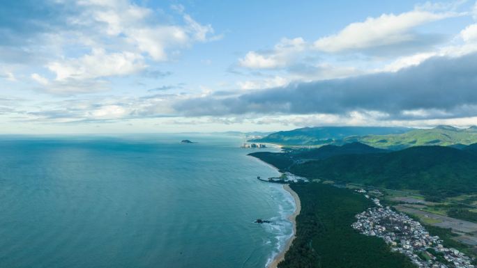 石梅湾半岛航拍延时4k