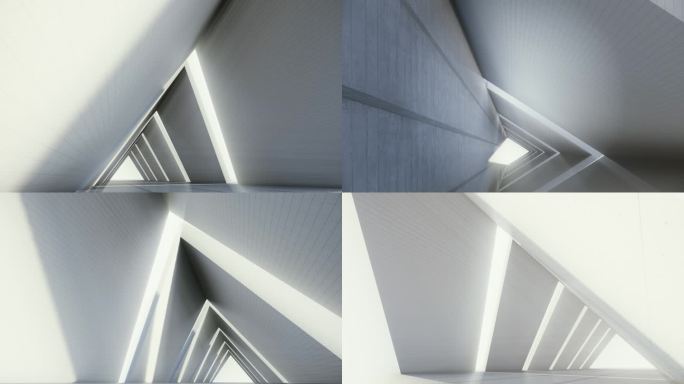 建筑结构概念艺术光影变化多镜头组合视频