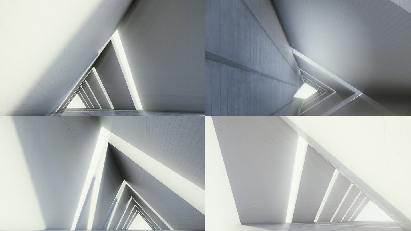 建筑结构概念艺术光影变化多镜头组合视频