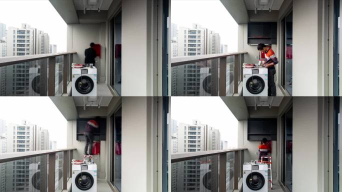 安装阳台橱柜延时摄影