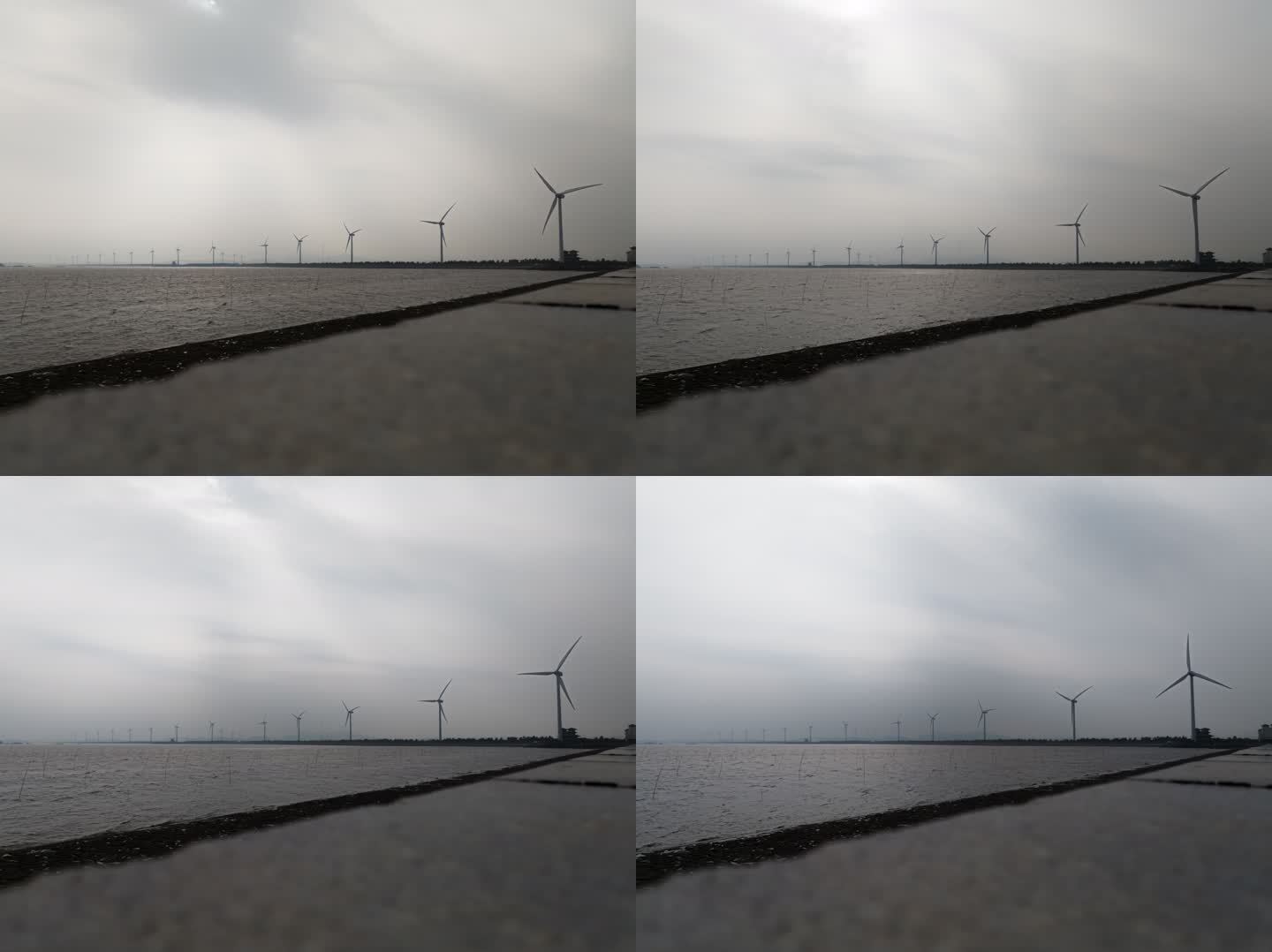 5k延时台州东海塘风车发电远景