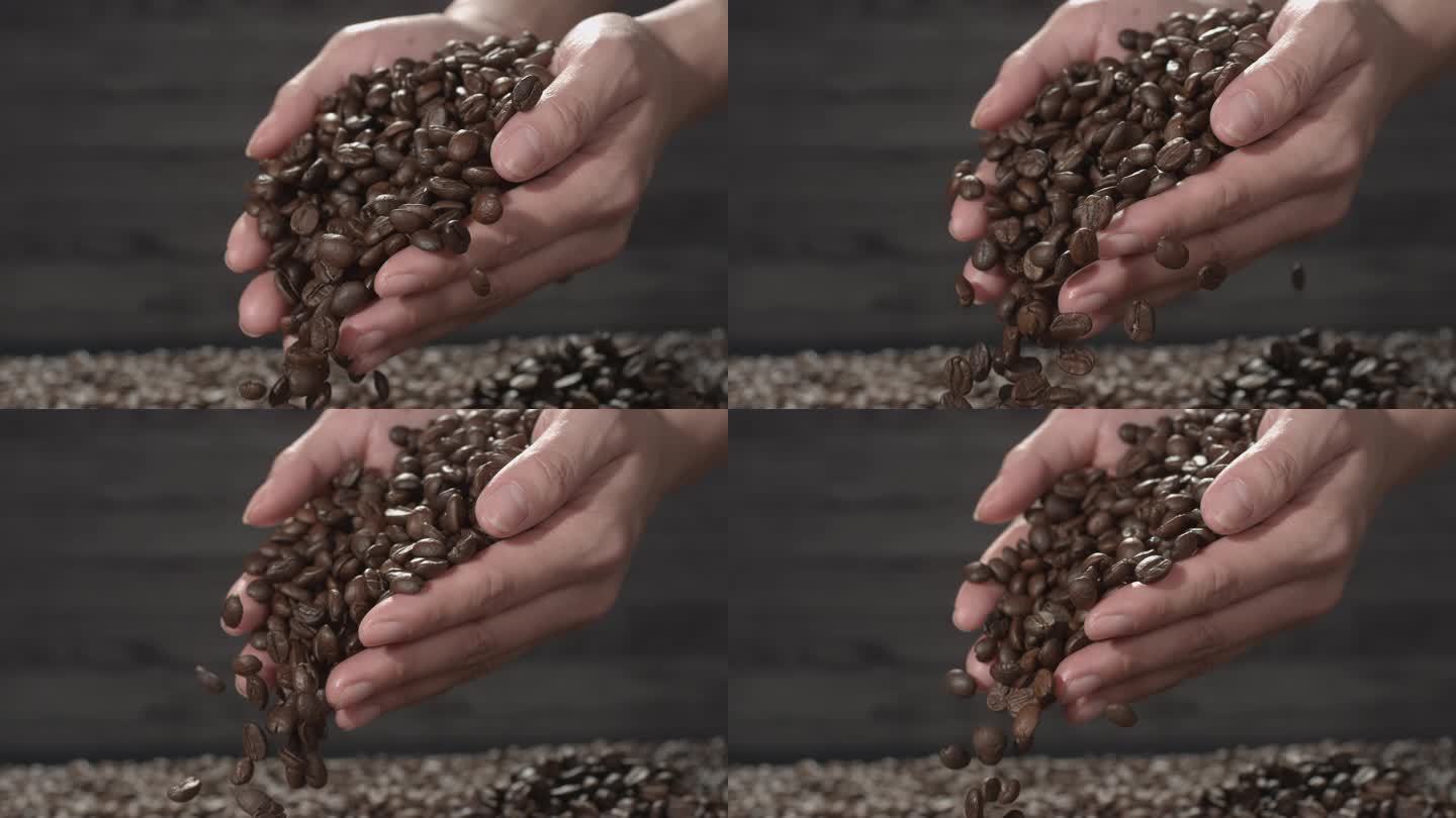 咖啡咖啡豆烘焙手捧咖啡