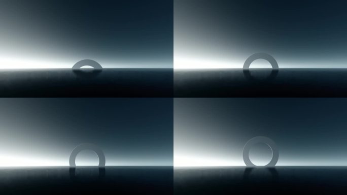 科技感艺术感圆形时空门浮出水面视频素材
