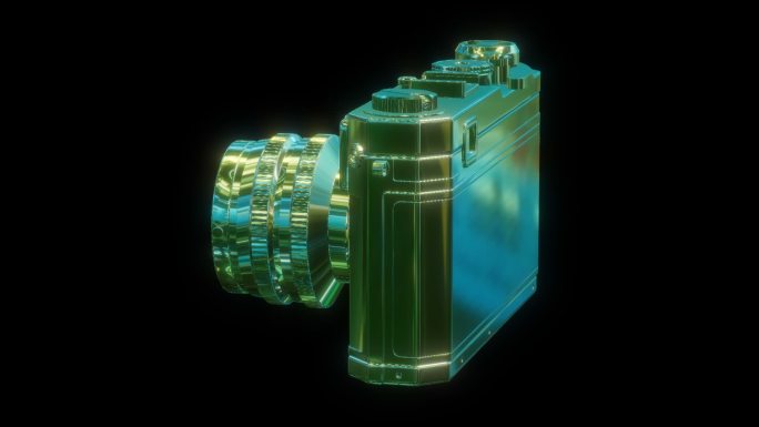 赛博朋克元宇宙复古相机透明通道素材