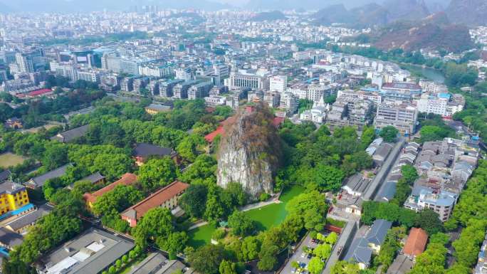 4k航拍桂林靖江王城景区旅游网红打卡点