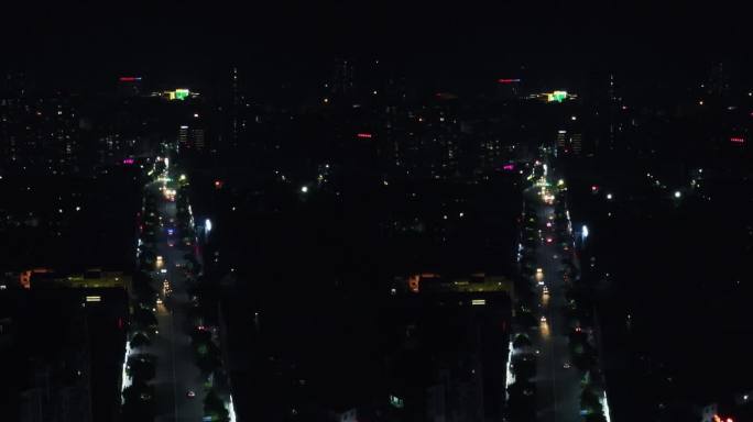 城市夜景竖屏万家灯光航拍 (2)