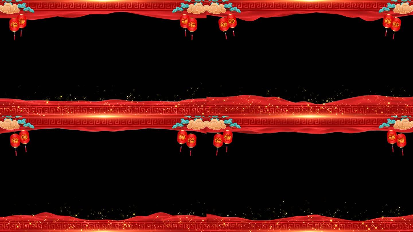 4K新年新春新婚喜庆边框无缝循环带通道