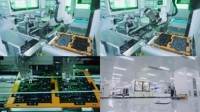 【4K】电子芯片产业  装配机器人