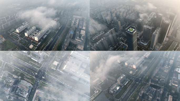 云层下的杭州城西未来科技城