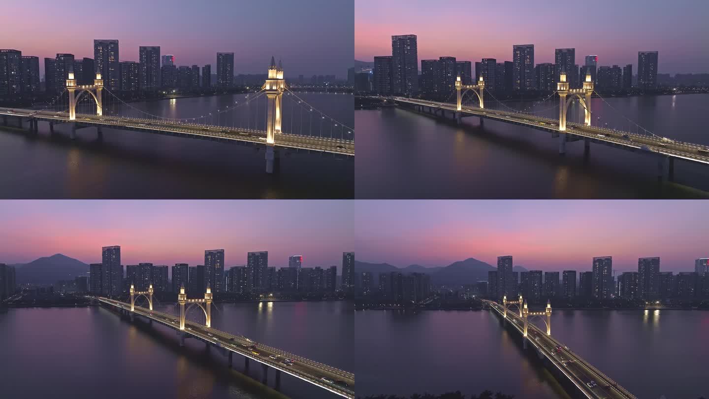 广东珠海白石桥夜景调色4k
