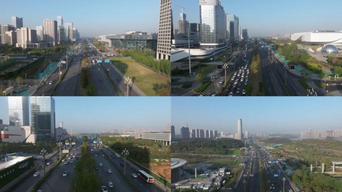 武汉中国光谷中心城高新大道航拍