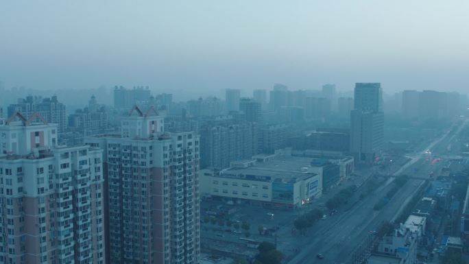 北京南城住宅小区与街道俯拍 2k