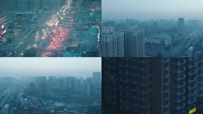 北京南城住宅小区与街道俯拍 2k