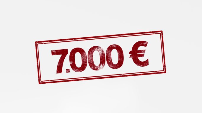 欧元七千欧元盖红章印戳