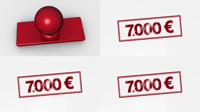 欧元七千欧元盖红章印戳