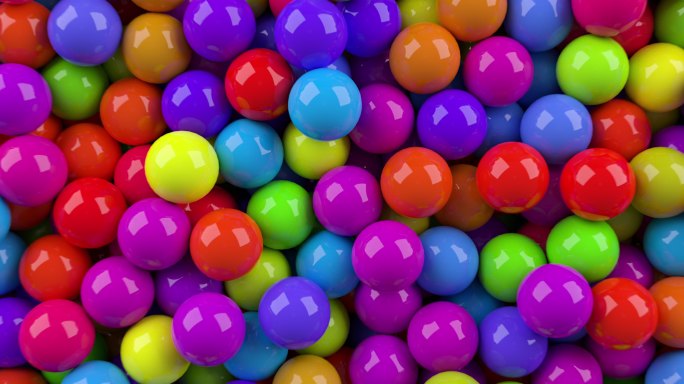 彩色球缩小3D五颜六色小球七彩