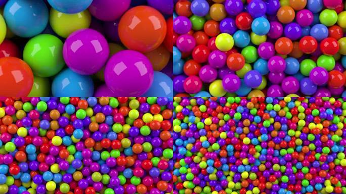 彩色球缩小3D五颜六色小球七彩