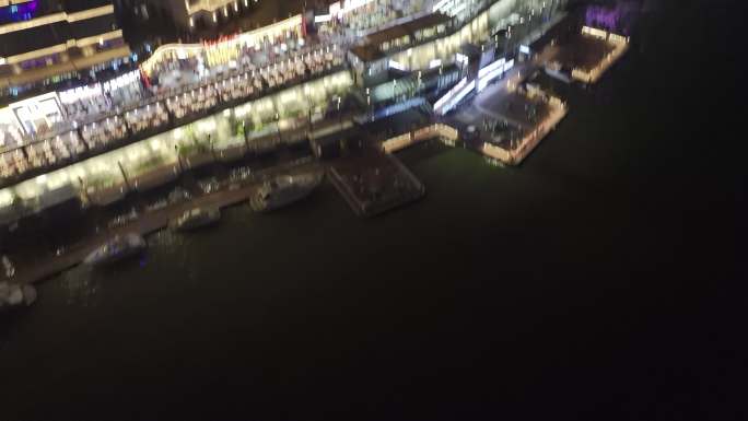 【航拍】长沙湘江渔人码头夜景视频
