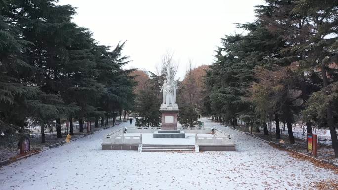 邯郸丛台公园雪景航拍