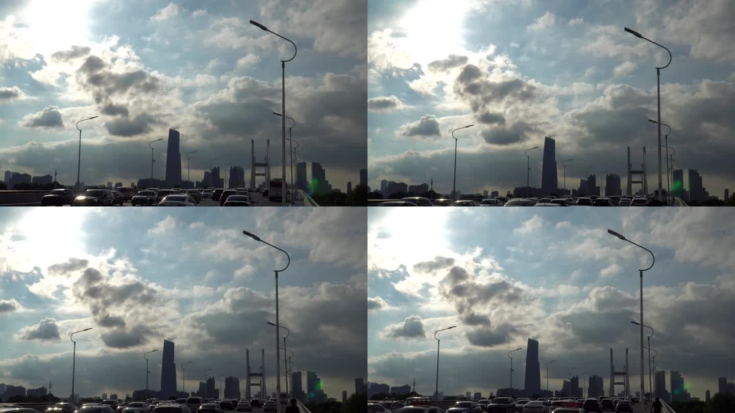 武汉长江二桥上的风景