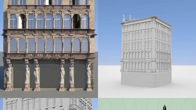 高精度欧式古典建筑三维模型