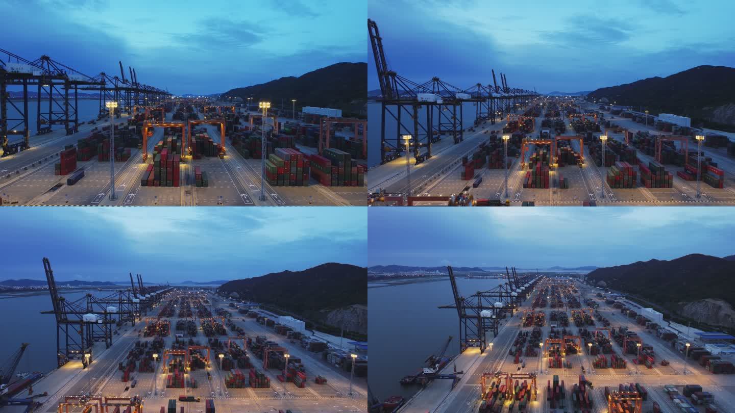 珠海港航拍城市港口片头空镜4k