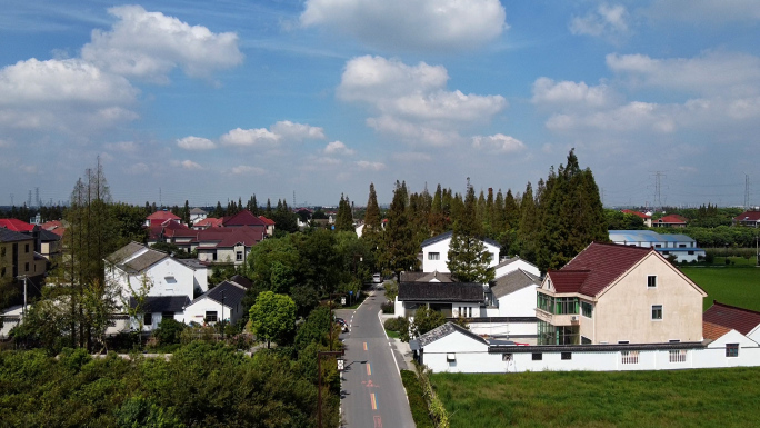 美丽新农村，现代化田园，竹林村，农村航拍