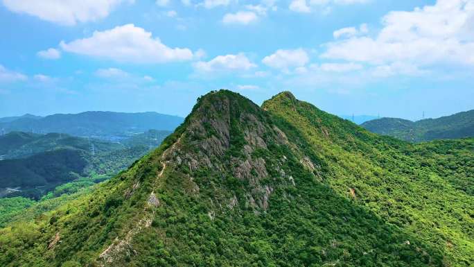 航拍中山市神湾镇丫髻山