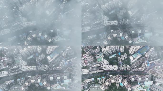 雨中的广州海珠区