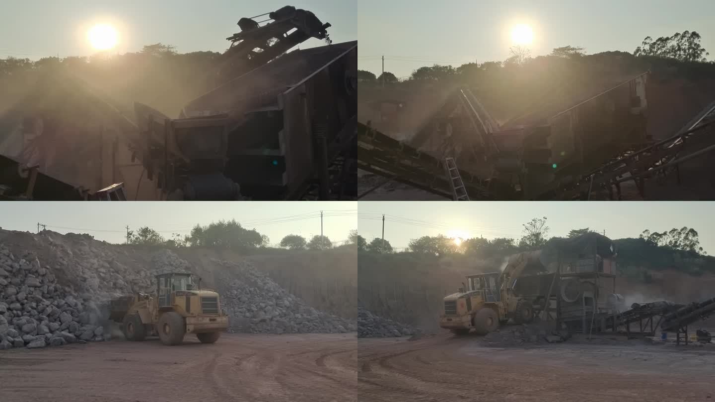 碎石流水线 铲车 矿山机械推土机露天矿场