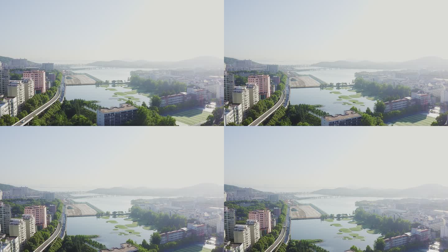 武汉东湖景观航拍大景全景城市地标建筑风光