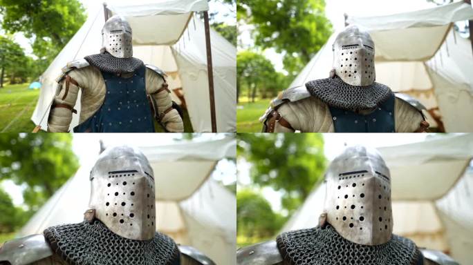 传统节日上展出的骑士盔甲