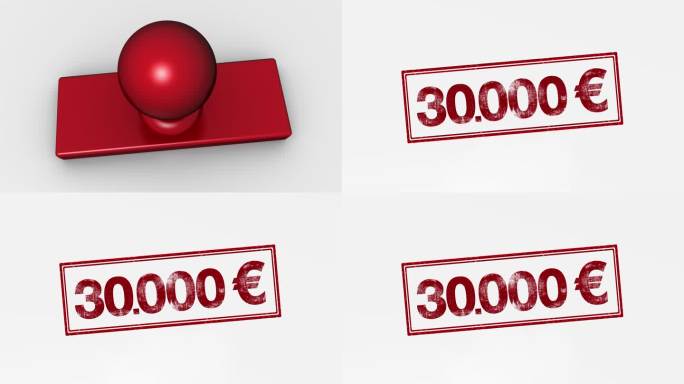 欧元3万欧元盖红章印戳