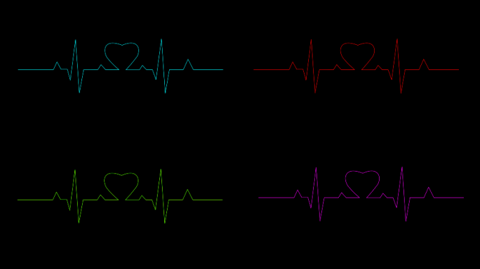 4K心电图心率心动心脏图-alpha通道