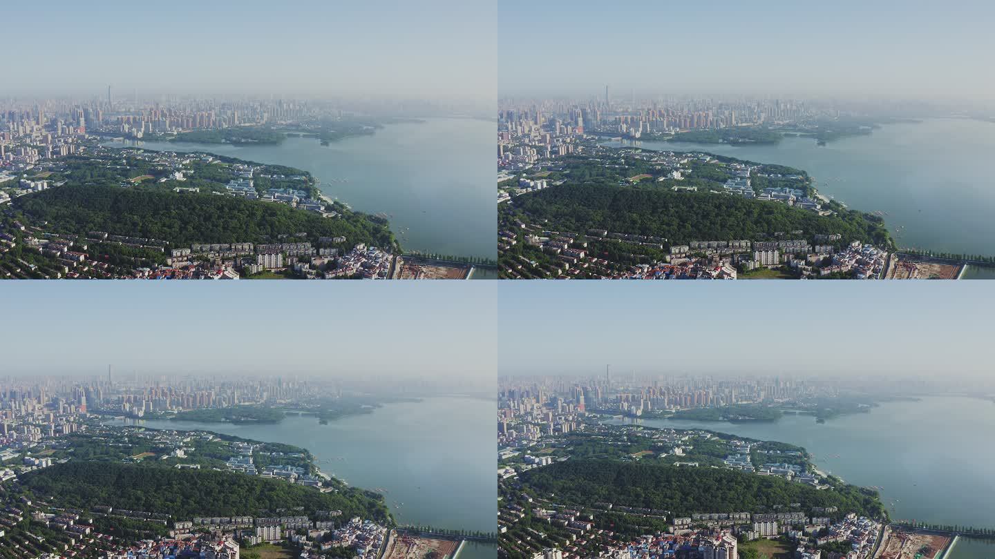 武汉东湖景观中国航拍大景全景城市地标建筑