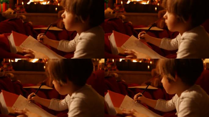 小男孩给圣诞老人写信