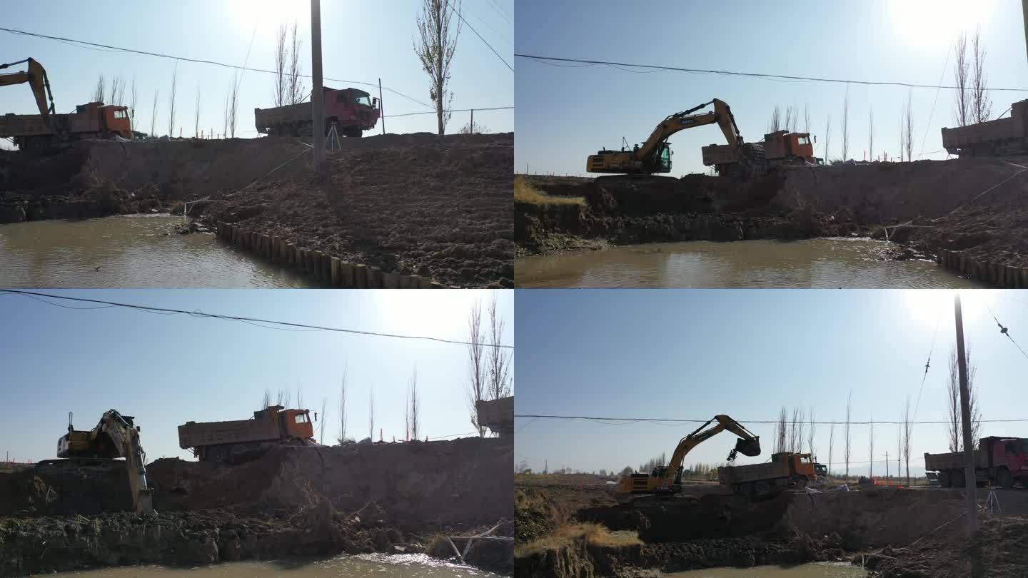 乡村盐碱地建设挖沟挖渠施工