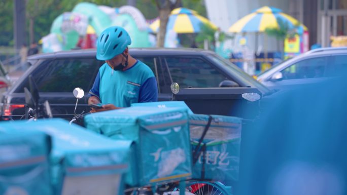 市区街道 外卖 汽车